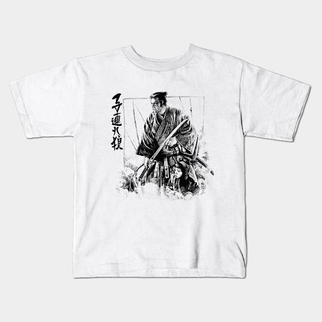 lone wolf and cub Kids T-Shirt by Sparkledoom